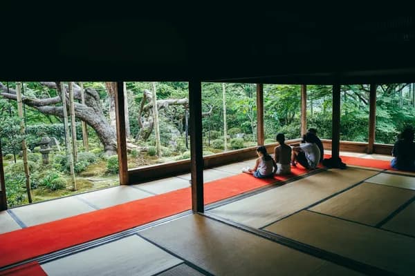 Zen meditation at temple in Tokyo